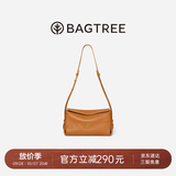 BAGTREE【朱珠同款】包包树奶盒包女包植鞣皮单肩斜挎腋下通勤Hobo枕头包 焦糖色-小号【双磁吸款】 高级小众