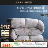 水星家纺羽绒被95%白鹅绒被子冬季加厚冬被芯双人羽绒被220cm×240cm1100g