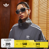 adidas复古风休闲梭织立领夹克早秋外套男女阿迪达斯官方三叶草   深灰   S