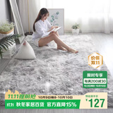 梦蜓长绒丝毛客厅地毯茶几卧室飘窗床边毯垫  简约银灰200*250cm
