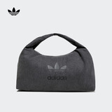 adidas「云朵包」牛仔风大容量运动挎包女子阿迪达斯官方三叶草 黑色 NS