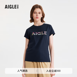AIGLE艾高轻奢短袖T恤春夏户外休闲运动舒适圆领套头女士上衣 深海军蓝 BC511 36(160/84A)