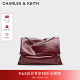 CHARLES&KEITH大容量链条邮差包单肩腋下包女包婚包生日礼物送女友CK2-20271514 Burgundy葡萄酒红色 大包