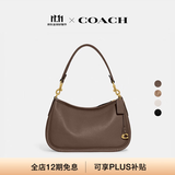 蔻驰（COACH）CARY系列女士经典标志斜挎包单肩马鞍包高级感秋季女包轻奢通勤包 B4/深石灰色