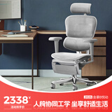 Ergonor保友金豪b雄鹰/悦动 人体工学椅护腰办公椅电脑椅 银白+躺舒宝