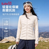 班尼路（Baleno）轻薄排骨棉服女2025秋冬新款摇粒绒修身内搭立领拼接加绒内胆外套
