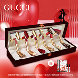 古驰【情人节礼物】送老婆 gucci口红礼盒套装送女友送闺蜜生日礼物女 6支装  赠佳人（卡槽礼盒）