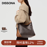 DISSONA【董洁同款】迪桑娜女包幸运锦囊hobo包单肩斜挎包手提包礼物 棕色-大号（肩带可调节）