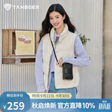 坦博尔羽绒服马甲女立领宽松外搭短款羽绒背心外套TD236006 小香白 165