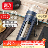富光玻璃杯 高硼硅泡茶杯子 茶水分离杯 商务办公便携塑玻水杯男女士