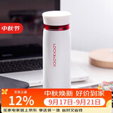 乐扣乐扣（LOCK&LOCK）不锈钢保温杯情侣学生水杯菲特旋转盖轻量杯450ml白红 LHC4131WR