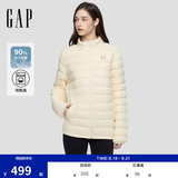 盖璞男女装秋冬印花logo多口袋小立领羽绒服外套657225 米色 XS (165/84A) 亚洲尺码