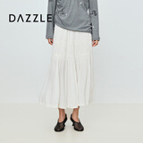 DAZZLE【热销补货】DAZZLE地素半裙夏重工打褶芭蕾风流光半身裙女 白色 M