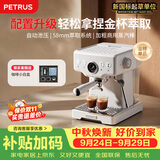 柏翠(petrus) 咖啡机意式浓缩家用小型半自动蒸汽打奶泡PE3833海盐小方【中秋送礼】