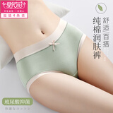莫代尔【4条】女士内裤女温感抗菌纯棉三角裤弹力宽边不夹臀中腰短裤 浅绿色+浅蓝色+浅粉色+杏黄色 XL 115-130斤