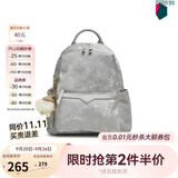 百思图春夏商场同款通勤大容量双肩背包书包短途旅行包女TY063CX5 银灰色TY063CX5 F
