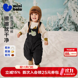 迷你巴拉（minibala）【三防羽绒裤】男女童秋冬新款裤子保暖羽绒背带裤 黑色90001 90