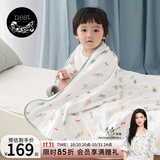 nest designs新生儿纱布包被大方巾 婴儿用品盖毯 宝宝四季浴巾包巾襁褓巾包单 夏日甜心-四层大方巾S码（含小方巾）