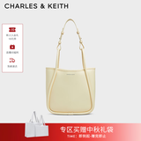 CHARLES&KEITH大容量通勤单肩托特包子母包生日礼物送女友CK2-30782647 Butter Yellow奶油黄色 M