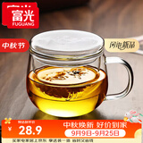 富光花茶杯透明茶杯内胆茶水分离杯办公室玻璃杯子水杯350ml