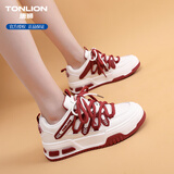 唐狮（TonLion）女鞋秋季鞋子女厚底板鞋女士休闲老爹鞋女款运动鞋 白红38