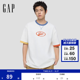 盖璞Gap男女装2026秋季新款纯棉logo字母宽松短袖T恤百搭上衣 白色 866079 L (175/96A)亚洲尺码