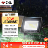 公牛（BULL）LED投光灯户外庭院工厂园林灯露营灯 IP65防水等级20W-6500K白光