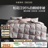 水星家纺羽绒被95%白鹅绒被子冬季加厚被芯宿舍单人羽绒被150×210cm-800g
