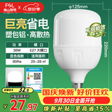 佛山照明大功率LED灯泡38W节能灯具E27螺口6500K白光柱形