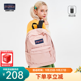 JANSPORT杰斯伯双肩包女学生旅行包26L旅行轻便透气书包男背包 4QUT7N8蜜蜡粉-侧边袋