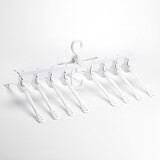 喜泽衣架抖音多功能魔术塑料折叠晾衣架衣柜整理衣服架可旋转多衣服收纳神器衣架子可挂8件 白-标准版 1个装