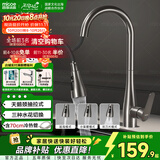 四季沐歌厨房水龙头系列不锈钢天鹅颈抽拉式360°旋转洗菜盆水槽水龙头