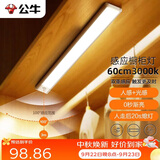 公牛（BULL）感应橱柜灯衣柜灯LED人感光感磁吸 卧室床沿玄关小夜灯60CM3000K
