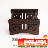 容山堂 茗末 黑檀木茶垫杯垫实木功夫茶杯托茶托隔热垫镶锡茶道配件 黑檀木杯垫收纳盒-镂空款