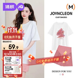 婧麒（JOYNCLEON）孕妇装夏季时尚减龄卡通印花T恤短袖外穿上衣 白XXL Jwc159476