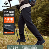 诺诗兰（NORTHLAND）【白桦林】男士加厚防风防泼保暖长毛绒软壳长裤徒步登山裤子