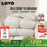 LOVO罗莱 A类羽绒被95%白鹅绒被子冬季被芯双人羽绒被200cm*230cm