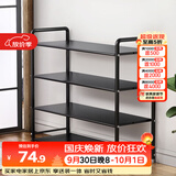 安尔雅鞋架门口多层置物架宿舍金属收纳架出租房家用多功能 4层黑色