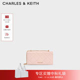 CHARLES&KEITH质感菱格链条小方钱包女包包女包生日礼物送女友CK6-10680924 SOFT PINK浅粉色 XS
