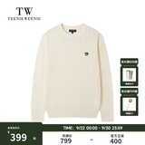 Teenie Weenie【云朵毛衣】小熊男装秋冬新品圆领毛衣绞花软糯针织衫男女同款 象牙白 L (175)