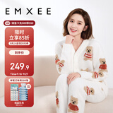 嫚熙（EMXEE）唐艺昕同款孕妇睡衣秋冬产后加厚月子服半边绒哺乳孕期家居服