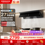 老板（Robam）抽油烟机 顶侧一体超薄平嵌 家用大吸力低噪音 开放式厨房吸油烟机 【超薄平嵌品质款】27风量小黑镜L1