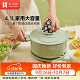 归.禾器珐琅锅多彩铸铁锅微压多功能炖锅电磁炉通用搪瓷锅平底家用汤锅 浅草绿24cm4.1L