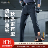 龙牙寒锋战术软壳裤男士修身版秋冬款通勤弹力户外休闲裤防风保暖裤子 极夜黑（修身加强版） 32 175/84B