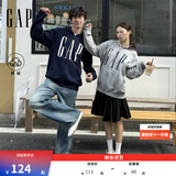 盖璞Gap男女装2026秋新品logo胶印抓绒连帽开衫宽松卫衣1SS623907 灰色 L (175/96A)亚洲尺码