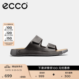 爱步（ECCO）拖鞋男 魔术贴勃肯鞋男士男鞋凉鞋外穿一字带拖鞋 科摩500904 铁灰色50090402013 41
