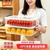 禧天龙冰箱保鲜盒食品级冰箱收纳盒密封盒蔬菜水果冷冻盒 4.5L