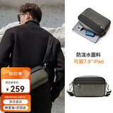 POLO单肩包男士商务斜挎包男休闲iPad包时尚男包手机包零钱包 灰绿/黑