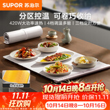 苏泊尔（SUPOR）折叠暖菜板 饭菜保温板热菜板 加热桌垫菜板 柔性面板分区控温（方形） BF6040R835D