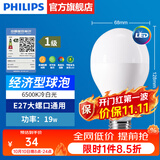 飞利浦（PHILIPS）LED灯泡节能灯超大球泡光源E27大螺口灯饰电灯泡替换白炽灯超亮 1级能效-19W-6500K E27螺口